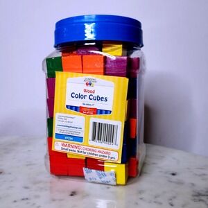 Learning Advantage Sort Count Wood Color Cubes STEM Math Educational Toy Set 102